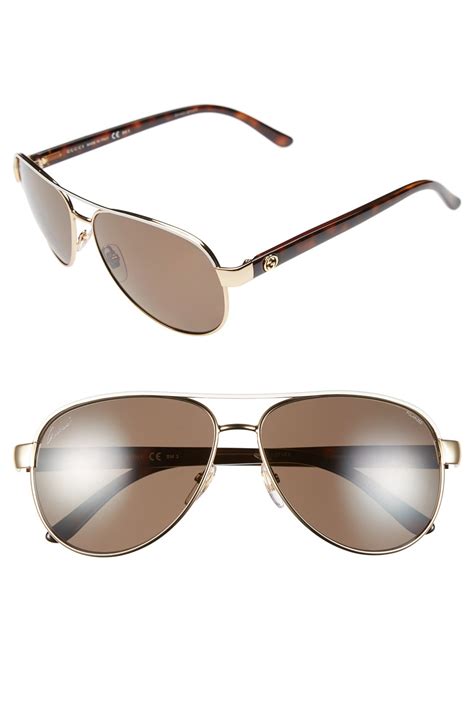 women gucci aviator sunglasses|gucci 58mm polarized aviator sunglasses.